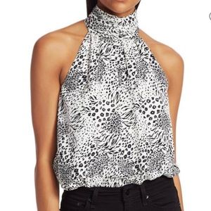 NWT JOIE Erola Animal Print Halter Top